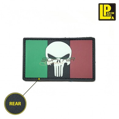 Military Morale Patch Pvc Italy Skull Flag Patcheria (lp-ppvc119)