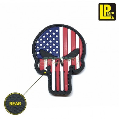Military Morale Patch Pvc Flag Usa/skull Patcheria (lp-ppvc202)