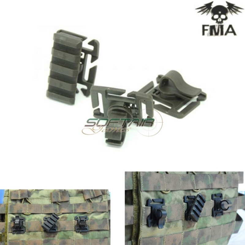 Set 3 Adattatori 25mm Molle System Foliage Green Fma (fma-tb543)