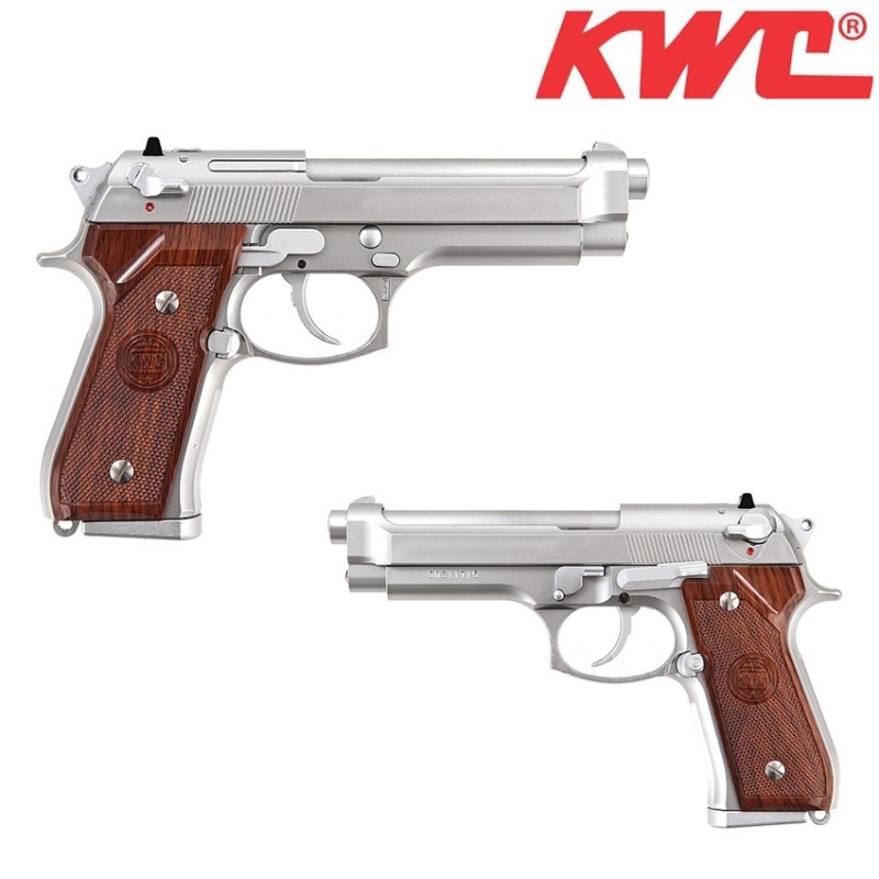Pistola A Gas Gbb M92 Silver Kwc (kwc-kw-11s)