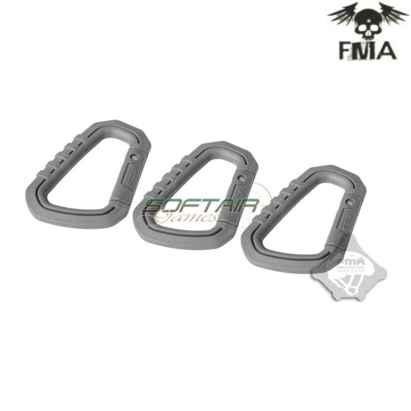 Set 3 Moschettoni Big Type D Foliage Green Fma (fma-tb863)