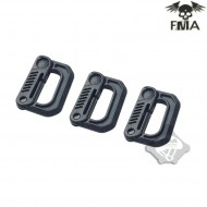 Set 3 Moschettoni Small Type D Black Fma (fma-tb867)
