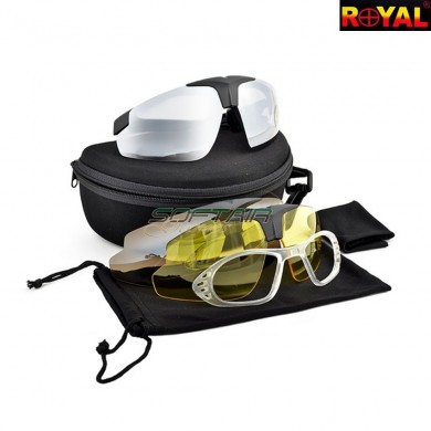 Tactical Glasses Black With 3 Lenses Royal (6055b)