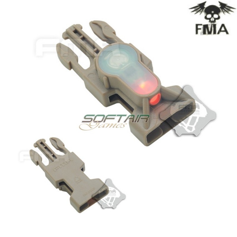 S-lite Fibbia Side Release Mil-spec Dark Earth Con Red Strobe Light Fma (fma-tb900-red)