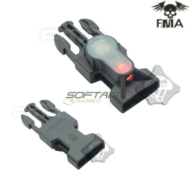 S-lite Fibbia Side Release Mil-spec Black Con Red Strobe Light Fma (fma-tb901-red)