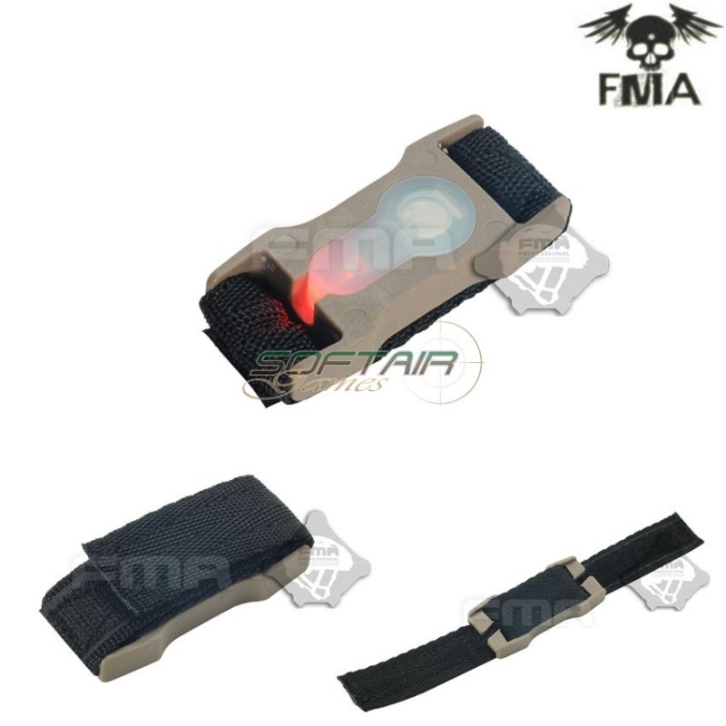 S-lite Fxukv Type Webbing Split Bar Dark Earth With Red Strobe Light Fma (fma-tb910-red)