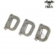 Set 3 Carabiners Ftw Small Type D Dark Earth Fma (fma-tb920)