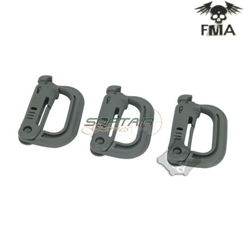 Set 3 Carabiners Ftw Small Type D Foliage Green Fma (fma-tb922) Set 3 Carabiners Ftw Small Type D Foliage Green Fma (fma-tb922)