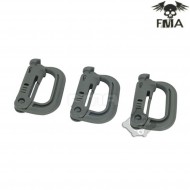 Set 3 Carabiners Ftw Small Type D Foliage Green Fma (fma-tb922) Set 3 Carabiners Ftw Small Type D Foliage Green Fma (fma-tb922)