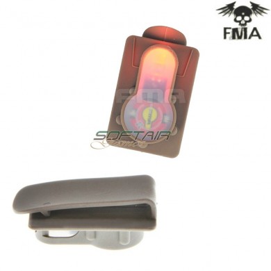 S-lite Card Button Type Clip Mount Dark Earth With Red Strobe Light Fma (fma-tb981-red)