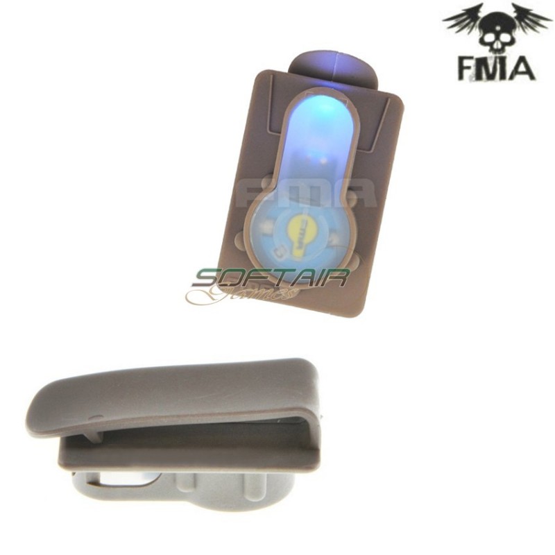 S-lite Card Button Type Clip Mount Dark Earth Con Blue Strobe Light Fma (fma-tb981-bl)