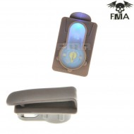 S-lite Card Button Type Clip Mount Dark Earth With Blue Strobe Light Fma (fma-tb981-bl)