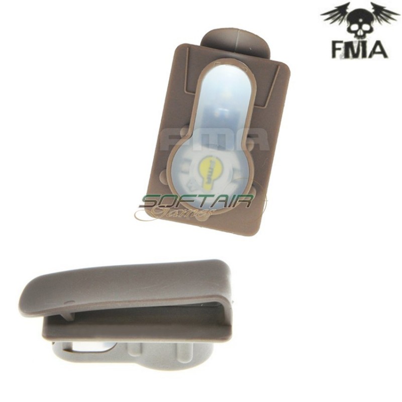 S-lite Card Button Type Clip Mount Dark Earth With White Strobe Light Fma (fma-tb981-wh)