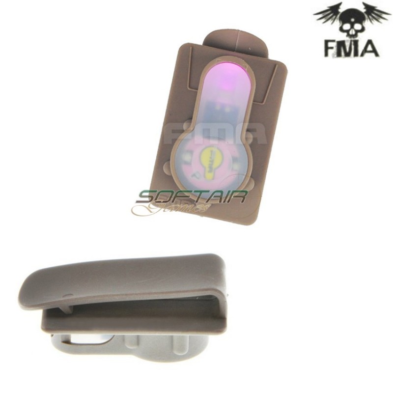 S-lite Card Button Type Clip Mount Dark Earth With Pink Strobe Light Fma (fma-tb981-pk)