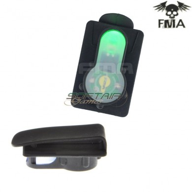 S-lite Card Button Type Clip Mount Black With Green Strobe Light Fma (fma-tb982-gr)