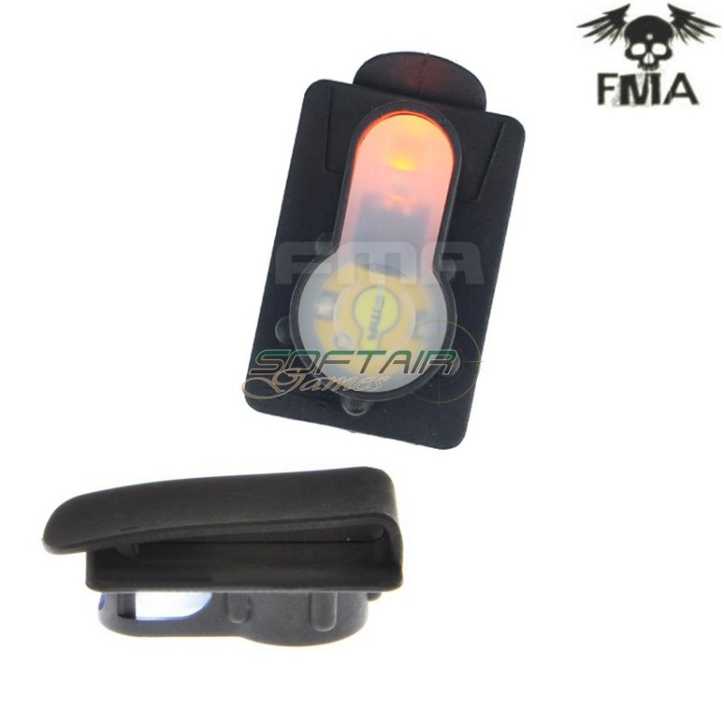 S-lite Card Button Type Clip Mount Black With Orange Strobe Light Fma (fma-tb982-or)