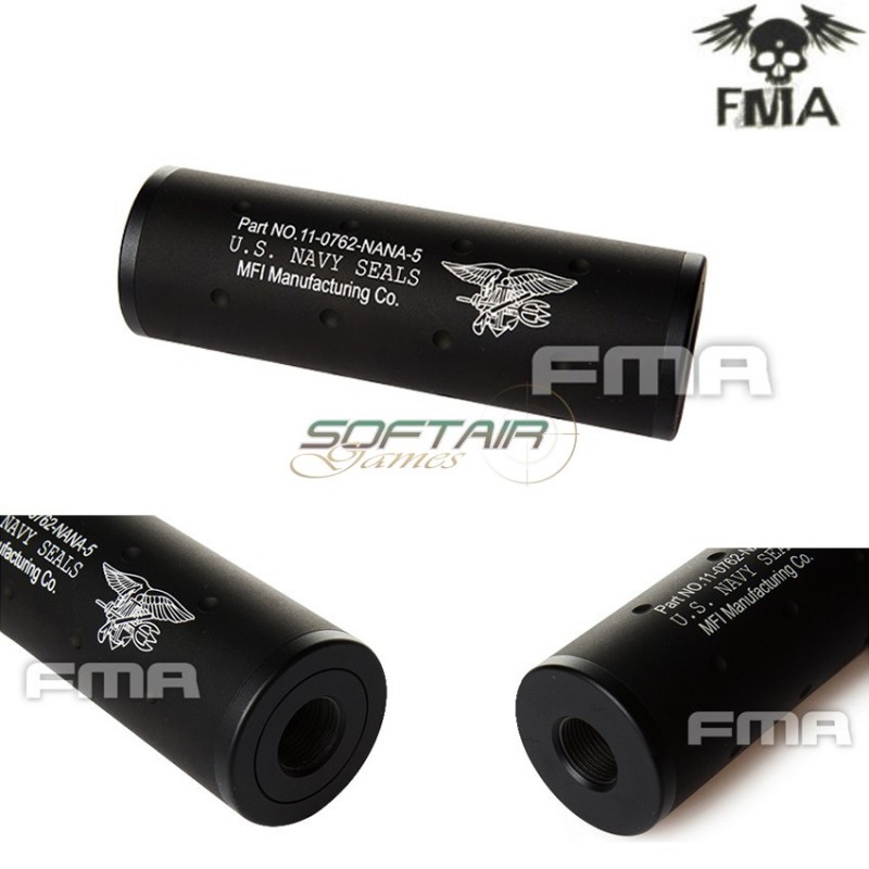 Silenziatore 14mm Cw/ccw Navy Seals Type 107mm Black Fma (fma-tb1142-bk)