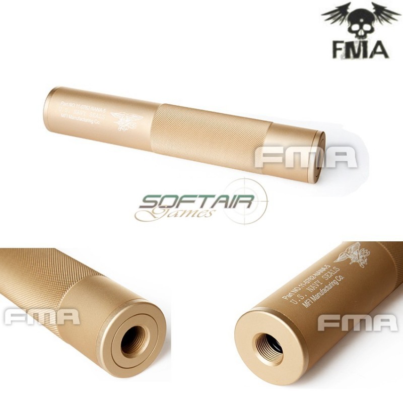Silenziatore 14mm Cw/ccw Navy Seals Type 198mm Dark Earth Fma (fma-tb1143-de)