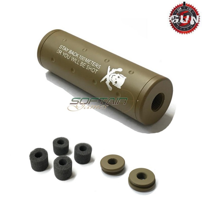Silenziatore 14mm Cw/ccw Stay Back Pirate Type 110mm Dark Earth Gun Five (gf-sil03-de)