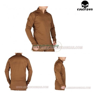 Thermal Shirt Zip Version Breathable Workout Warm Coyote Brown Emerson (em6869)