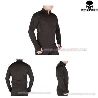 Thermal Shirt Zip Version Breathable Workout Warm Black Emerson (em6808)
