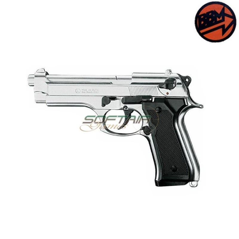 Blank Pistol 92 Pak Silver Caliber 9 Bruni (br-1305n)
