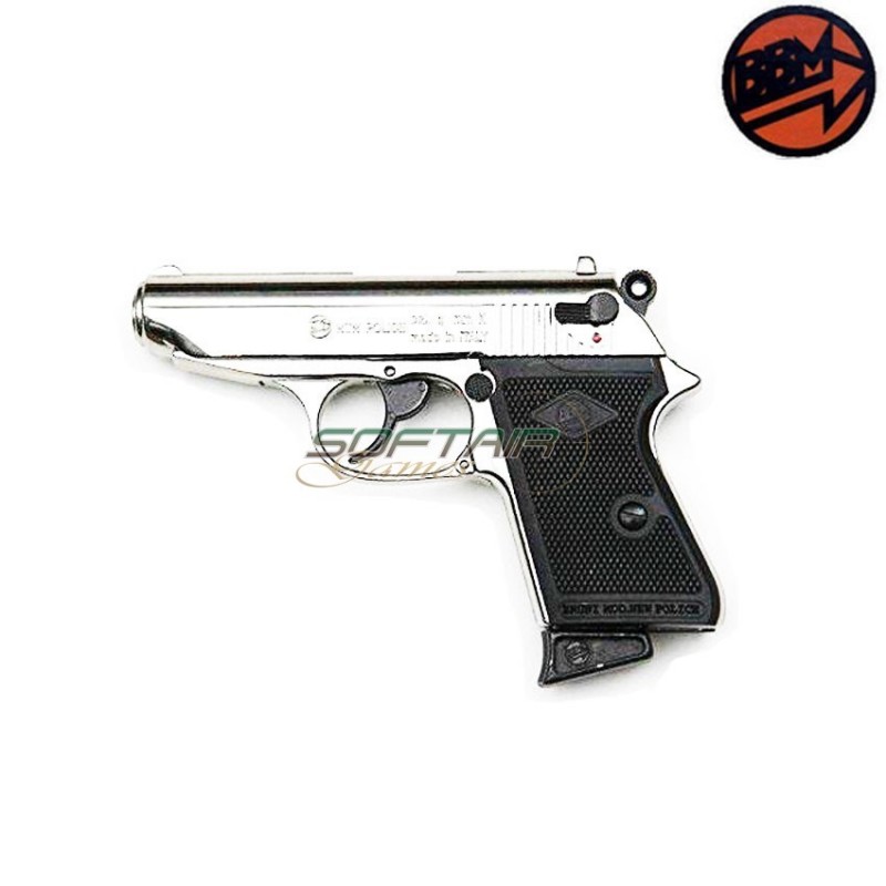 Blank Pistol New Police Silver Caliber 8 Bruni (br-2000n) Blank Pistol New Police Silver Caliber 8 Bruni (br-2000n)