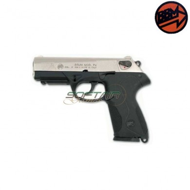 Blank Pistol P4 Silver Slide Caliber 8 Bruni (br-2600n)