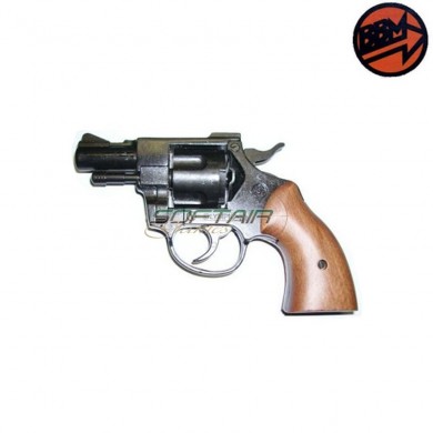 Blank Revolver Olimpyc Black & Real Wood Caliber 9 Bruni (br-300)
