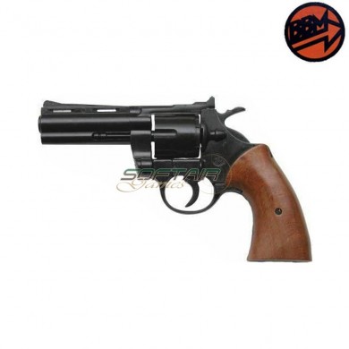 Revolver A Salve Magnum Black & Real Wood Calibro 380 Bruni (br-700)