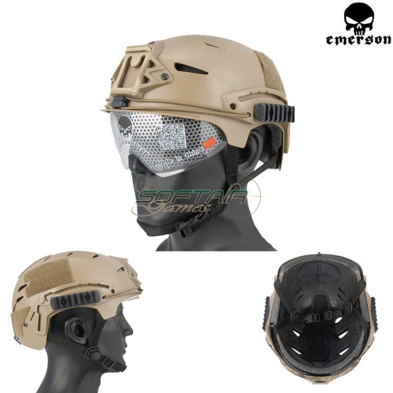 Elmetto Fast Exfil Bump Dark Earth Con Occhiale Emerson (em8981a) Elmetto Fast Exfil Bump Dark Earth Con Occhiale Emerson (em8981a)