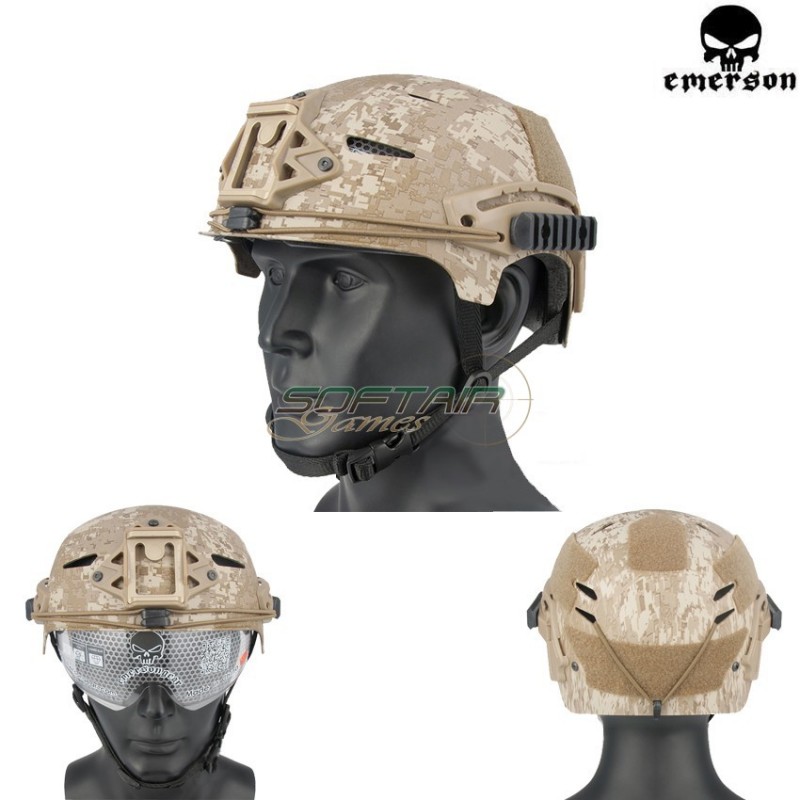 Fast Exfil Bump Helmet Digital Desert With Google Emerson (em8981e)