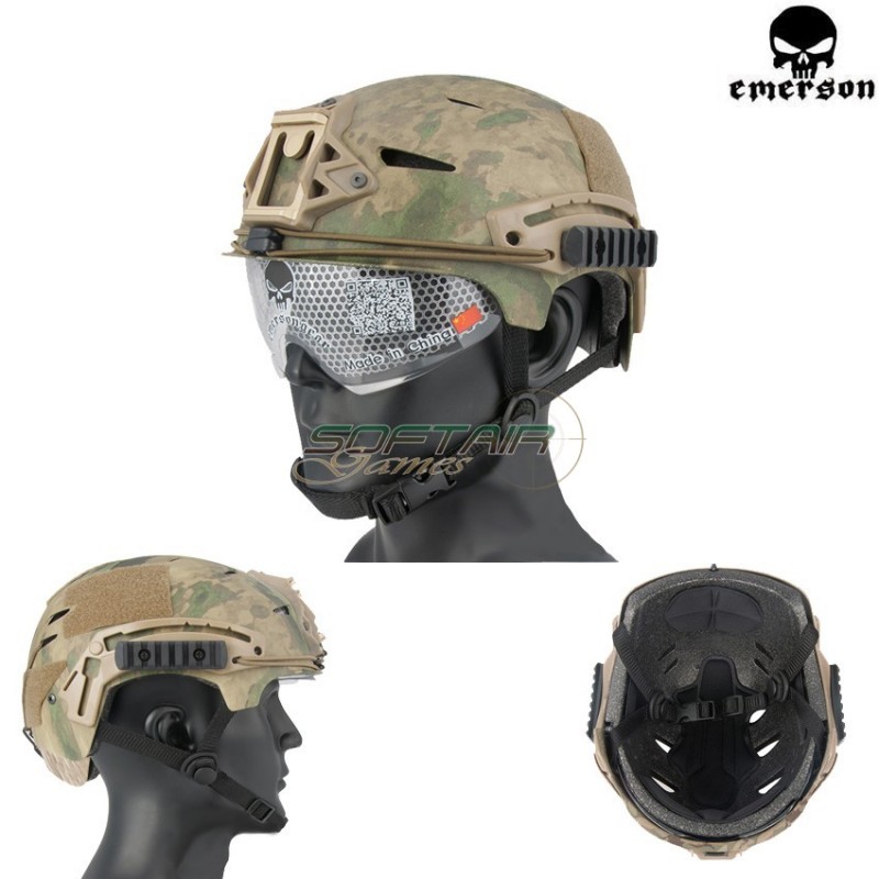 Fast Exfil Bump Helmet Atacs Fg With Google Emerson (em8981g)