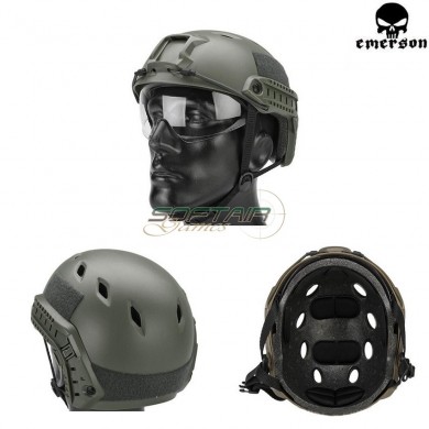 Fast Base Jump Helmet Foliage Green With Google Emerson (em8818)