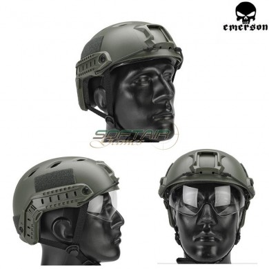 Fast Base Jump Helmet Foliage Green With Google Emerson (em8818)