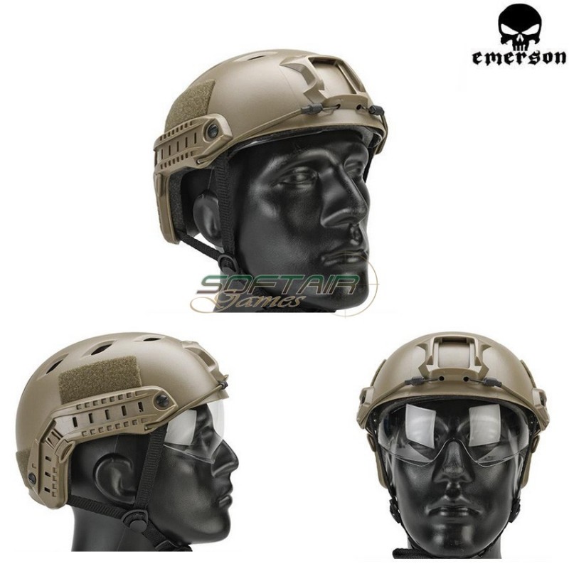 Fast Base Jump Helmet Dark Earth With Google Emerson (em8818a) Fast Base Jump Helmet Dark Earth With Google Emerson (em8818a)