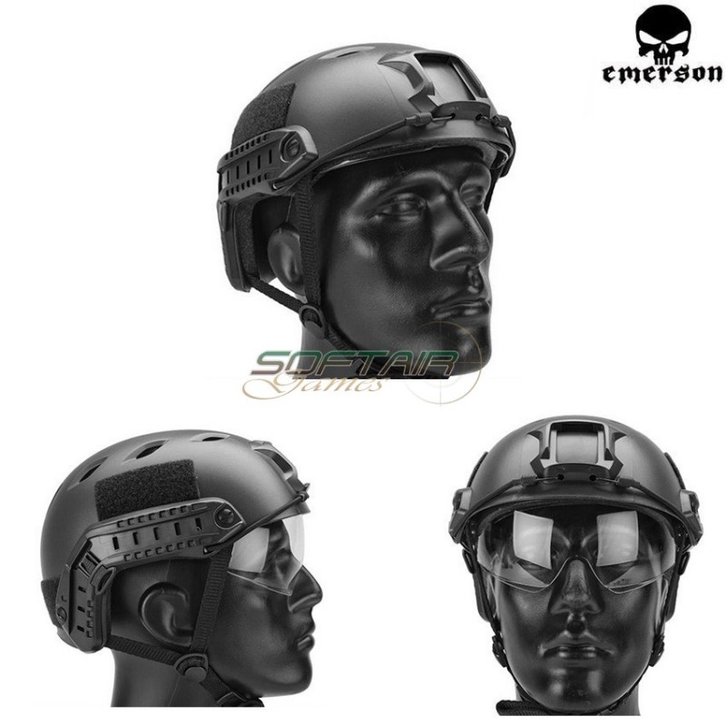 Fast Base Jump Helmet Black With Google Emerson (em8818b) Fast Base Jump Helmet Black With Google Emerson (em8818b)