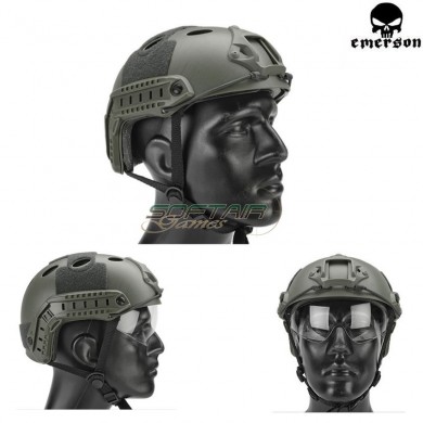 Fast Pararescue Jumpers Helmet Foliage Green With Google Emerson (em8819)