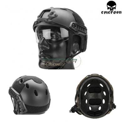 Fast Pararescue Jumpers Helmet Black With Google Emerson (em8819b)