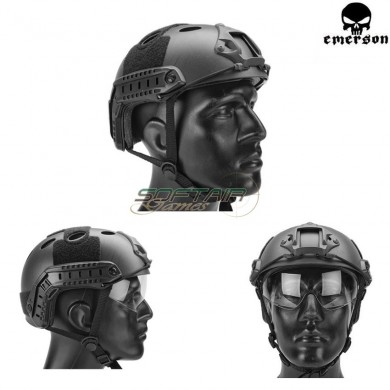Fast Pararescue Jumpers Helmet Black With Google Emerson (em8819b)
