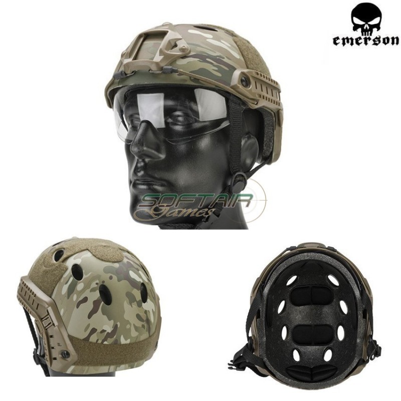 Fast Pararescue Jumpers Helmet Multicam With Google Emerson (em8819f)