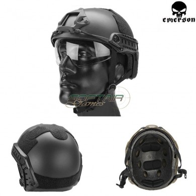 Fast Mh Helmet Black With Google Emerson (em8820b)