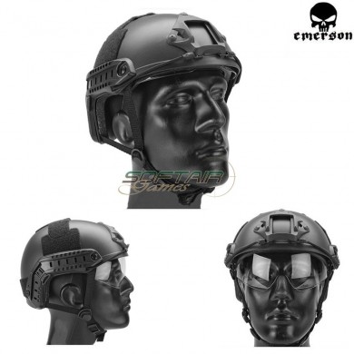 Elmetto Fast Mh Black Con Occhiale Emerson (em8820b)