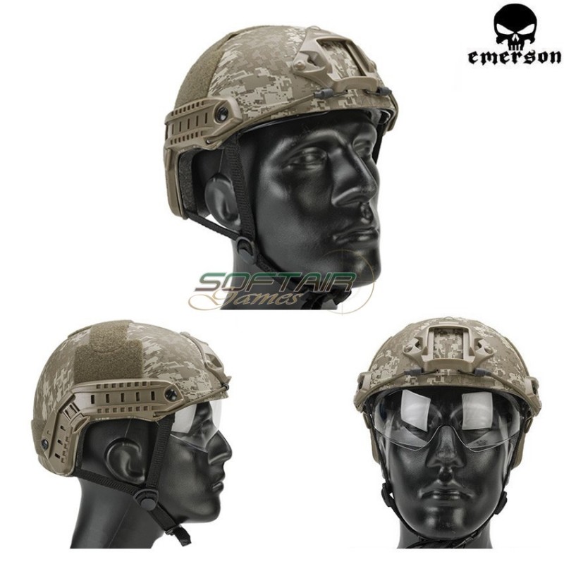 Fast Mh Helmet Digital Desert With Google Emerson (em8820e)
