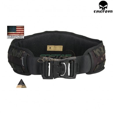 Padded Combat Army Molle Belt Multicam® Black Genuine Usa Emerson (em9086mcbk)