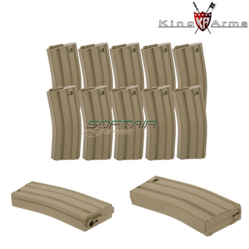 Set 10 Caricatori Monofilari 120bb Dark Earth M4/m16 King Arms (ka-mag-16-x-de)
