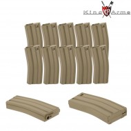 Set 10 Mid-cap Magazines 120bb Dark Earth M4/m16 King Arms (ka-mag-16-x-de)