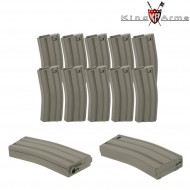 Set 10 Mid-cap Magazines 120bb Olive Drab M4/m16 King Arms (ka-mag-16-x-od)