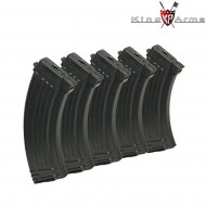 Set 5 Mid-cap Magazines 110bb Black For Ak King Arms (ka-mag-07-v)