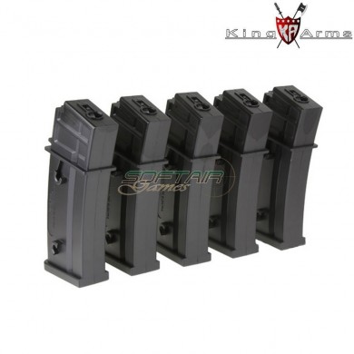 Set 5 Caricatori Monofilari 95bb Black Per G36 King Arms (ka-mag-05-v)